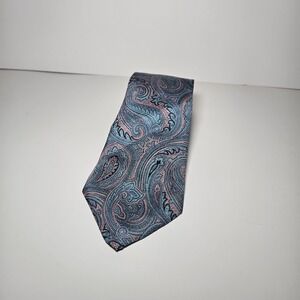 Vintage Kuppenheimer Light Blue And Purple Paisley Silk Tie